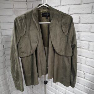 K Dash by Kardashian Olive Green Ladies Faux Suede Jacket/Blazer